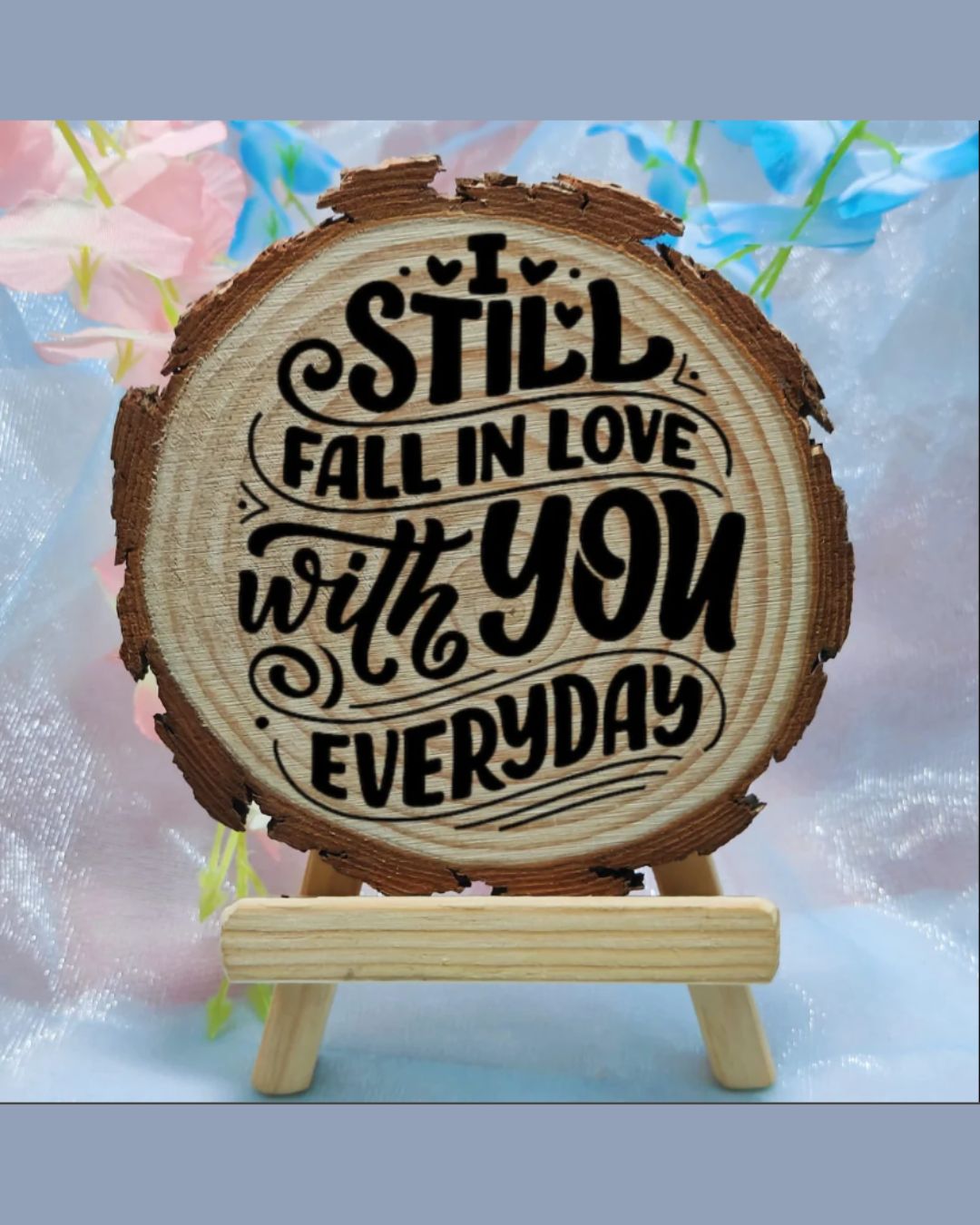 Circular Wooden Engraved Slice (5 to 6 Inches)