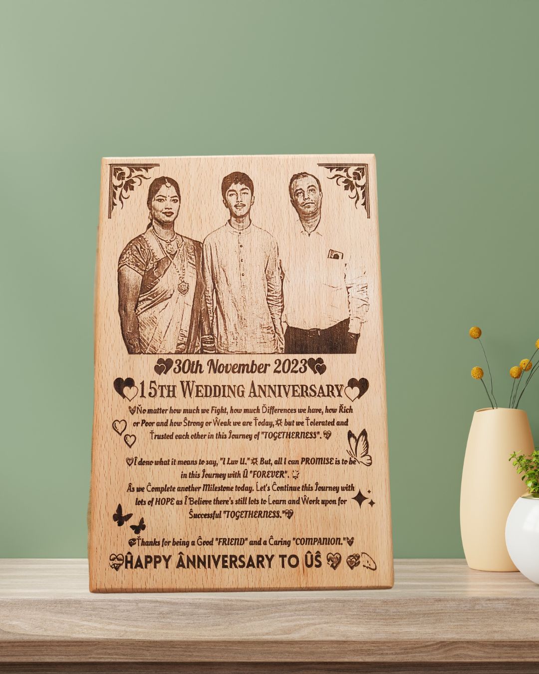 Personalized Laser Engraved Wooden Photo