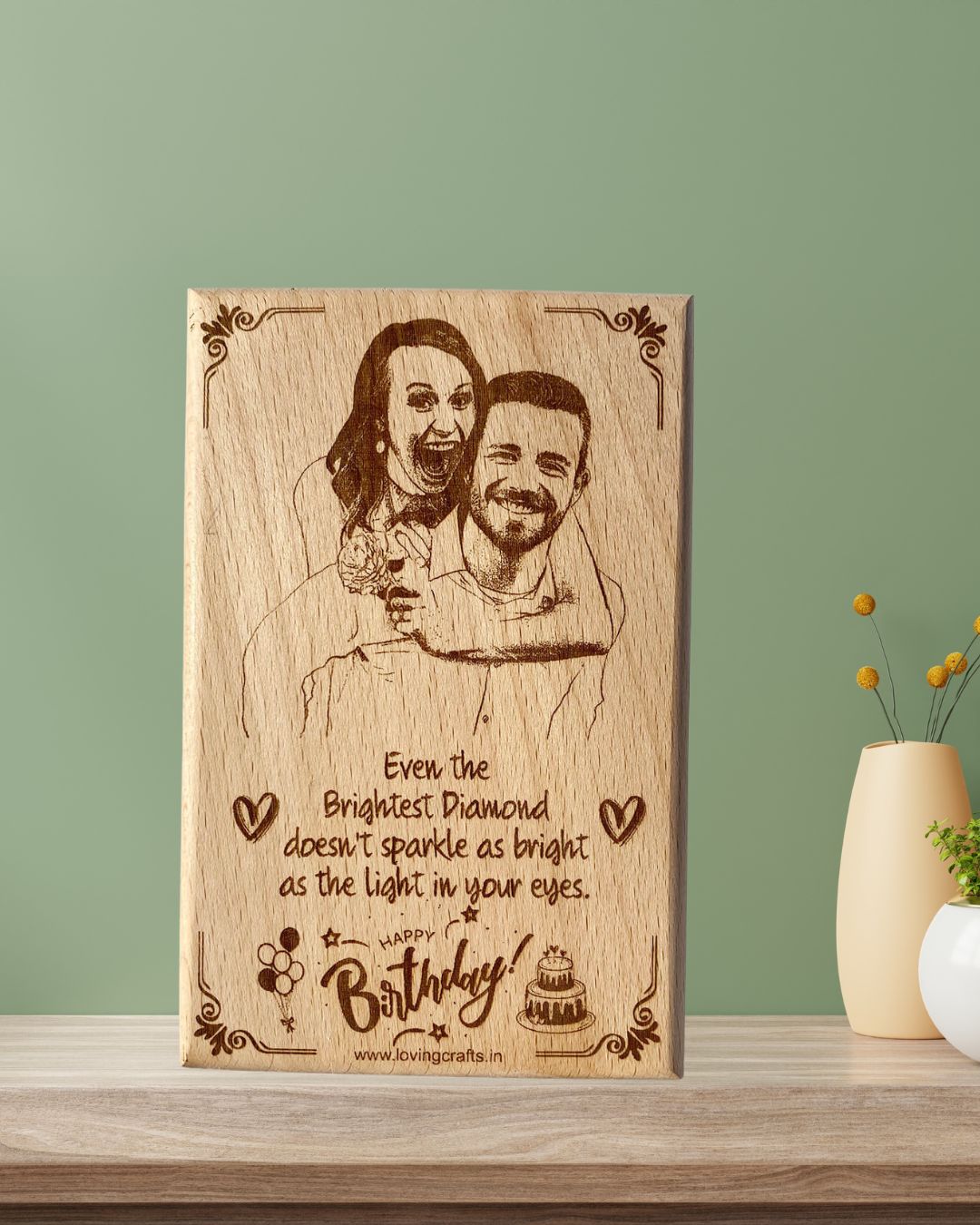 Personalized Laser Engraved Wooden Photo
