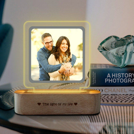 Light Acrylic Photo With Wooden Base