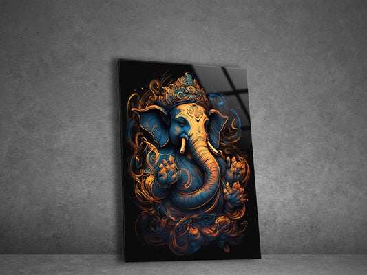 Ganesh Ji Acrylic Glass Wall Art | Ganesh Wall Art | Panoramic Wall Decor | Abstract Wall Decor | Housewarming Gifts | Home Decor | Gifts For Her