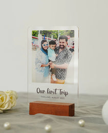 Light Acrylic Photo With Wooden Base