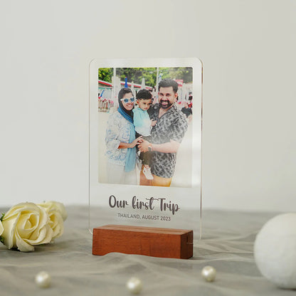 Light Acrylic Photo With Wooden Base