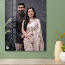 Premium Acrylic Glass Photo Frame : Personalized Glass Print Photo for Couple