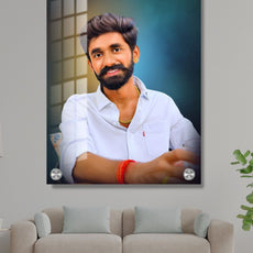 Digital Oil Acrylic Glass Painting : Personalized Gift for Special Ocassion