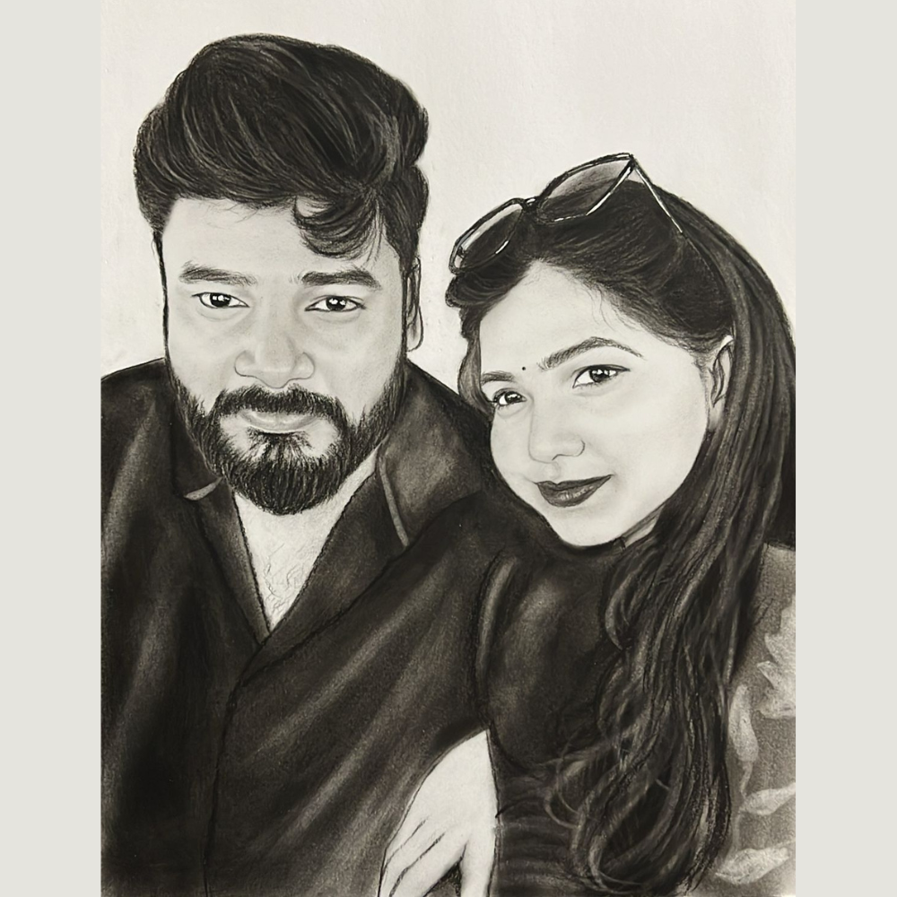 Order a Sketch Gift for Girlfriend or Boyfriend | Custom Sketch Drawing & Sketch Photo Frame Online | Sketches by Expert Artists