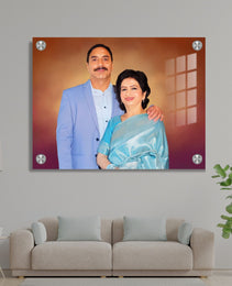 Digital Oil Acrylic Glass Painting : Personalized Gift for Special Ocassion