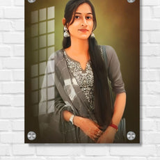 Digital Oil Acrylic Glass Painting : Personalized Gift for Special Ocassion