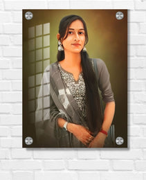 Digital Oil Acrylic Glass Painting : Personalized Gift for Special Ocassion