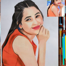 Handmade Pencil Colour Sketch: Transforming Your Photos into Unique Sketch Style Art for Memorable Gifts