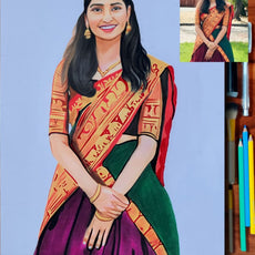 Handmade Pencil Colour Sketch: Transforming Your Photos into Unique Sketch Style Art for Memorable Gifts