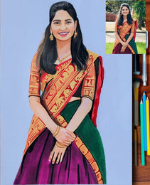 Handmade Pencil Colour Sketch: Transforming Your Photos into Unique Sketch Style Art for Memorable Gifts