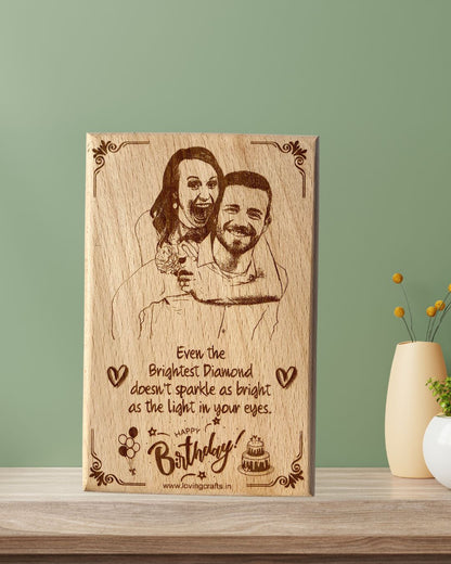 Personalized Laser Engraved Wooden Photo