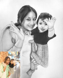 Buy Portrait Sketch Online | Get a Hand-Drawn Sketch Painting / Pencil Portrait Frame | Realistic Portrait Sketch by Top Portrait Sketch Artists