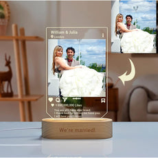 Light Acrylic Photo With Wooden Base