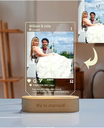 Light Acrylic Photo With Wooden Base