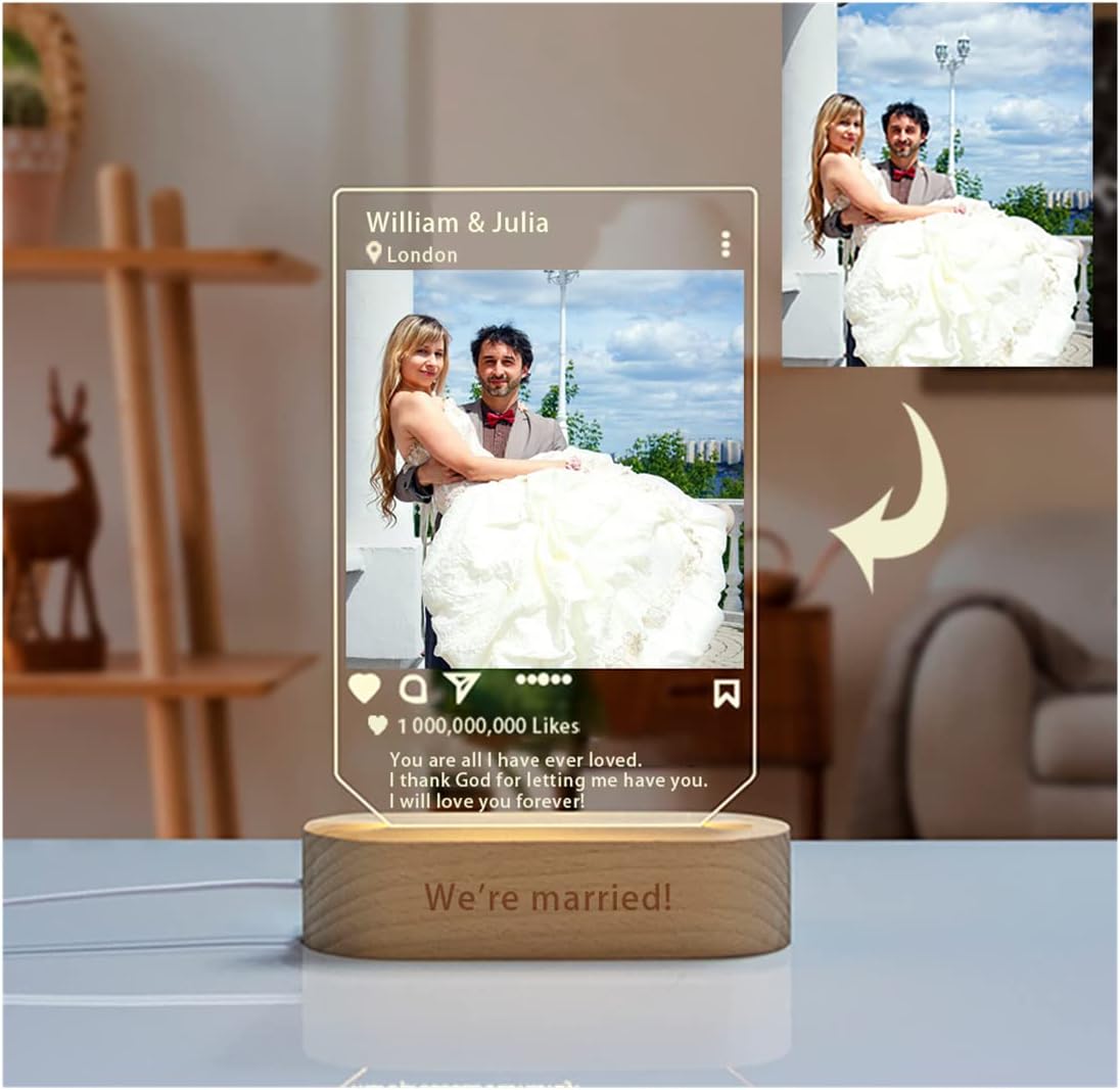 Light Acrylic Photo With Wooden Base