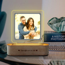 Light Acrylic Photo With Wooden Base