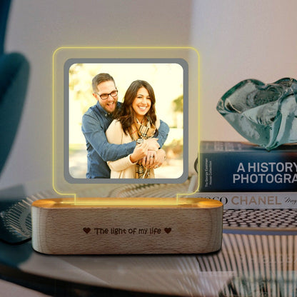 Light Acrylic Photo With Wooden Base