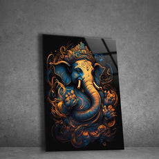 Ganesh Ji Acrylic Glass Wall Art | Ganesh Wall Art | Panoramic Wall Decor | Abstract Wall Decor | Housewarming Gifts | Home Decor | Gifts For Her