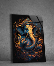 Ganesh Ji Acrylic Glass Wall Art | Ganesh Wall Art | Panoramic Wall Decor | Abstract Wall Decor | Housewarming Gifts | Home Decor | Gifts For Her