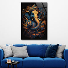 Ganesh Ji Acrylic Glass Wall Art | Ganesh Wall Art | Panoramic Wall Decor | Abstract Wall Decor | Housewarming Gifts | Home Decor | Gifts For Her