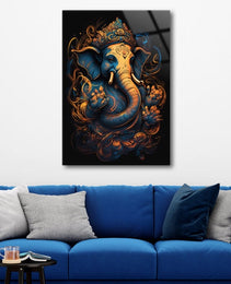 Ganesh Ji Acrylic Glass Wall Art | Ganesh Wall Art | Panoramic Wall Decor | Abstract Wall Decor | Housewarming Gifts | Home Decor | Gifts For Her