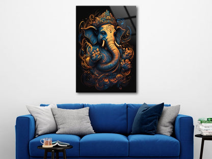Ganesh Ji Acrylic Glass Wall Art | Ganesh Wall Art | Panoramic Wall Decor | Abstract Wall Decor | Housewarming Gifts | Home Decor | Gifts For Her