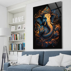 Ganesh Ji Acrylic Glass Wall Art | Ganesh Wall Art | Panoramic Wall Decor | Abstract Wall Decor | Housewarming Gifts | Home Decor | Gifts For Her