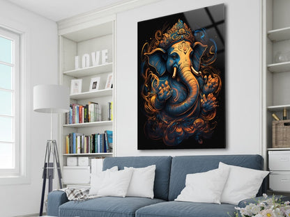 Ganesh Ji Acrylic Glass Wall Art | Ganesh Wall Art | Panoramic Wall Decor | Abstract Wall Decor | Housewarming Gifts | Home Decor | Gifts For Her
