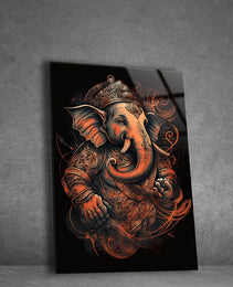 Ganesh Ji Acrylic Glass Wall Art | Ganesh Wall Art | Panoramic Wall Decor | Abstract Wall Decor | Housewarming Gifts | Home Decor | Gifts For Her- 3