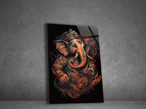 Ganesh Ji Acrylic Glass Wall Art | Ganesh Wall Art | Panoramic Wall Decor | Abstract Wall Decor | Housewarming Gifts | Home Decor | Gifts For Her- 3