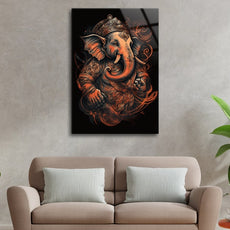 Ganesh Ji Acrylic Glass Wall Art | Ganesh Wall Art | Panoramic Wall Decor | Abstract Wall Decor | Housewarming Gifts | Home Decor | Gifts For Her- 3