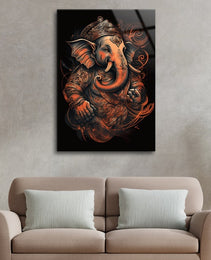 Ganesh Ji Acrylic Glass Wall Art | Ganesh Wall Art | Panoramic Wall Decor | Abstract Wall Decor | Housewarming Gifts | Home Decor | Gifts For Her- 3