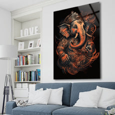 Ganesh Ji Acrylic Glass Wall Art | Ganesh Wall Art | Panoramic Wall Decor | Abstract Wall Decor | Housewarming Gifts | Home Decor | Gifts For Her- 3