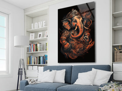Ganesh Ji Acrylic Glass Wall Art | Ganesh Wall Art | Panoramic Wall Decor | Abstract Wall Decor | Housewarming Gifts | Home Decor | Gifts For Her- 3