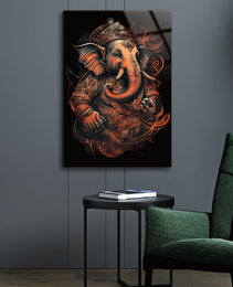Ganesh Ji Acrylic Glass Wall Art | Ganesh Wall Art | Panoramic Wall Decor | Abstract Wall Decor | Housewarming Gifts | Home Decor | Gifts For Her- 3