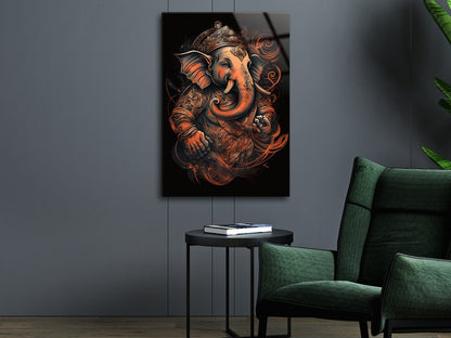Ganesh Ji Acrylic Glass Wall Art | Ganesh Wall Art | Panoramic Wall Decor | Abstract Wall Decor | Housewarming Gifts | Home Decor | Gifts For Her- 3