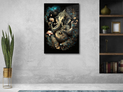 Ganesh Ji Acrylic Glass Wall Art | Ganesh Wall Art | Panoramic Wall Decor | Abstract Wall Decor | Housewarming Gifts | Home Decor | Gifts For Her 4