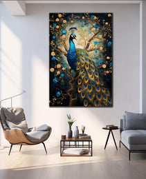 Peacock Wall Decor-Tempered Glass Wall Art-Peacock Wall Art-Glass Printing-Large Wall Art-Wall Hangings-Glass Wall Decor-Animal Wall Decor