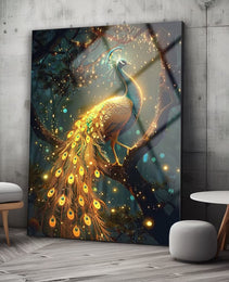 Peacock Wall Decor-Tempered Glass Wall Art-Peacock Wall Art-Glass Printing-Large Wall Art-Wall Hangings-Glass Wall Decor-Animal Wall Decor 2