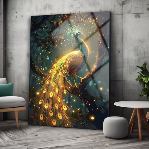 Peacock Wall Decor-Tempered Glass Wall Art-Peacock Wall Art-Glass Printing-Large Wall Art-Wall Hangings-Glass Wall Decor-Animal Wall Decor 2