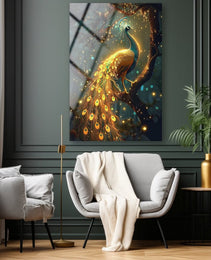 Peacock Wall Decor-Tempered Glass Wall Art-Peacock Wall Art-Glass Printing-Large Wall Art-Wall Hangings-Glass Wall Decor-Animal Wall Decor 2