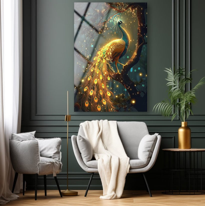 Peacock Wall Decor-Tempered Glass Wall Art-Peacock Wall Art-Glass Printing-Large Wall Art-Wall Hangings-Glass Wall Decor-Animal Wall Decor 2