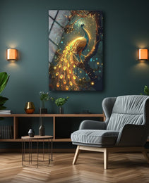 Peacock Wall Decor-Tempered Glass Wall Art-Peacock Wall Art-Glass Printing-Large Wall Art-Wall Hangings-Glass Wall Decor-Animal Wall Decor 2