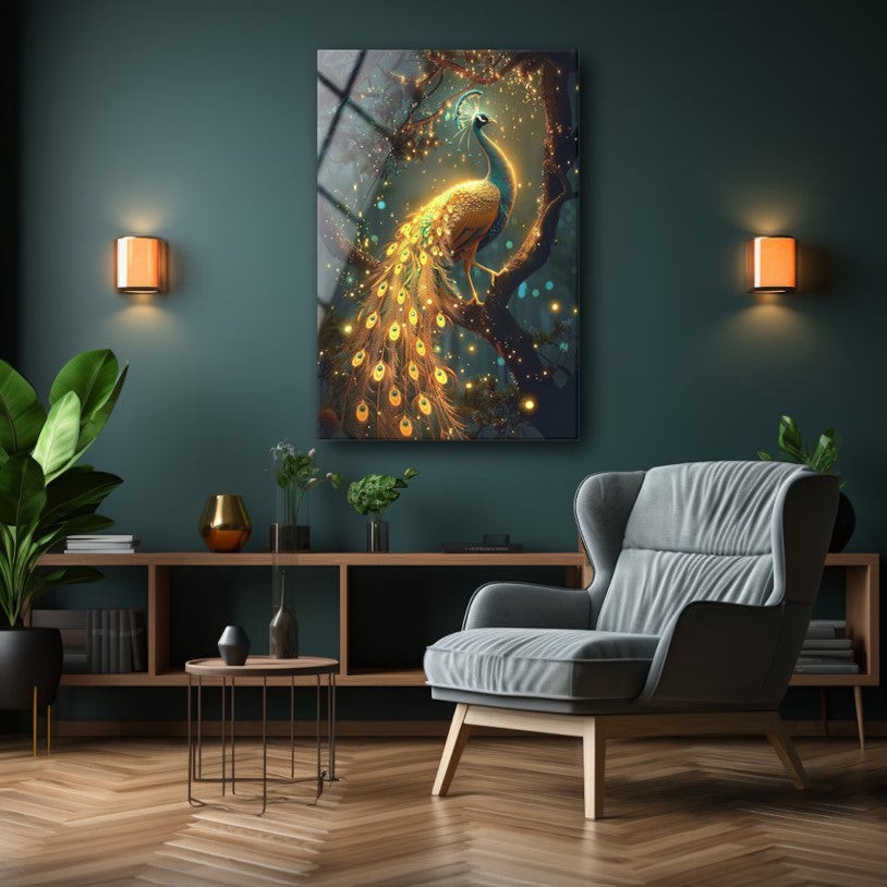Peacock Wall Decor-Tempered Glass Wall Art-Peacock Wall Art-Glass Printing-Large Wall Art-Wall Hangings-Glass Wall Decor-Animal Wall Decor 2