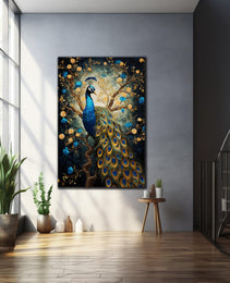 Peacock Wall Decor-Tempered Glass Wall Art-Peacock Wall Art-Glass Printing-Large Wall Art-Wall Hangings-Glass Wall Decor-Animal Wall Decor