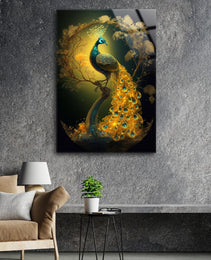 Peacock Wall Decor-Tempered Glass Wall Art-Peacock Wall Art-Glass Printing-Large Wall Art-Wall Hangings-Glass Wall Decor-Animal Wall Decor 3
