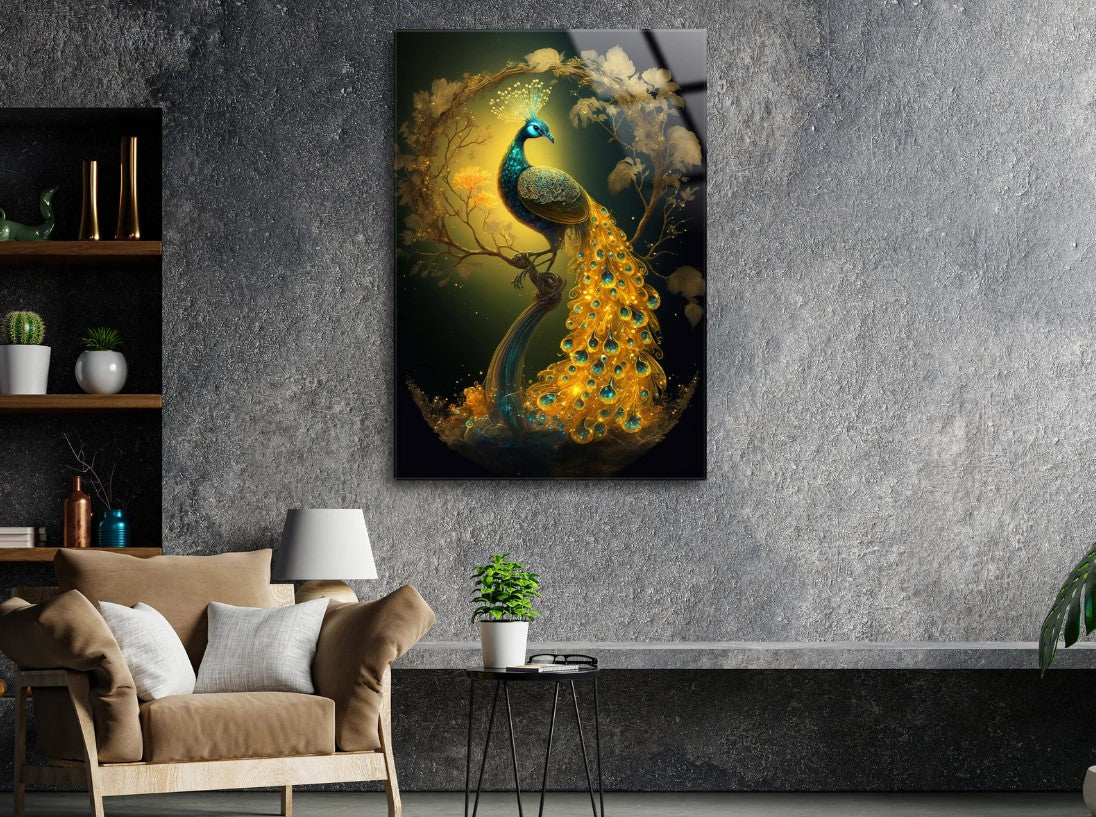 Peacock Wall Decor-Tempered Glass Wall Art-Peacock Wall Art-Glass Printing-Large Wall Art-Wall Hangings-Glass Wall Decor-Animal Wall Decor 3