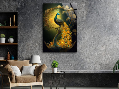 Peacock Wall Decor-Tempered Glass Wall Art-Peacock Wall Art-Glass Printing-Large Wall Art-Wall Hangings-Glass Wall Decor-Animal Wall Decor 3